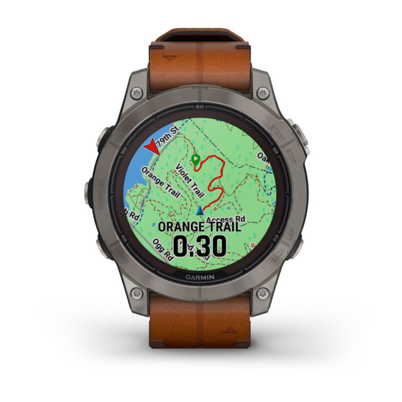 Garmin Fenix 7 Pro - 47 мм SOLAR | SAPPHIRE | Titanium with Chestnut Leather Band