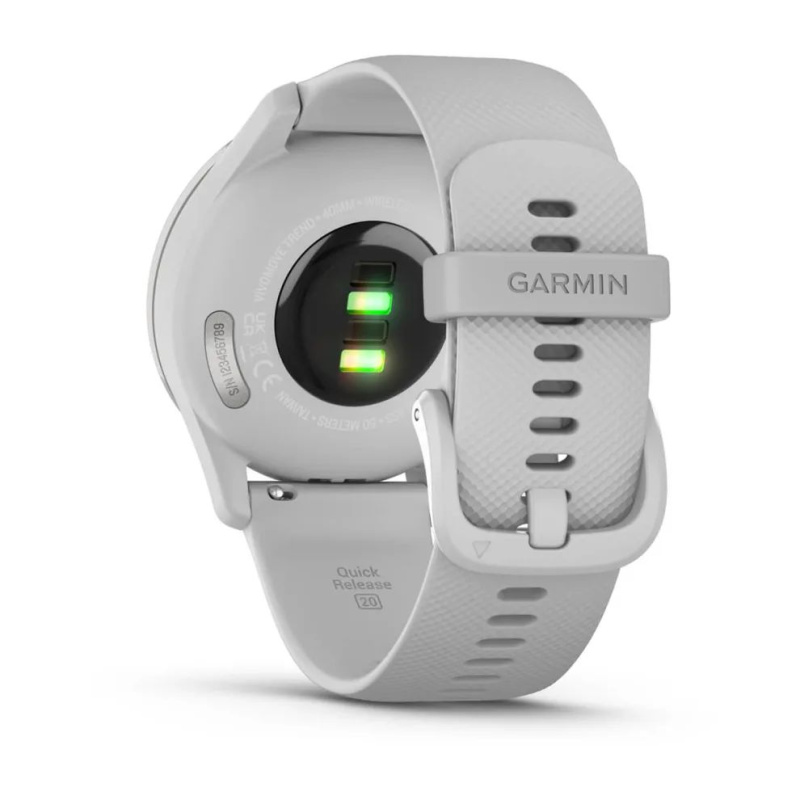 Garmin Vivomove Trend - 40 мм | Silver Stainless Steel Bezel with Mist Grey Case and Silicone Band