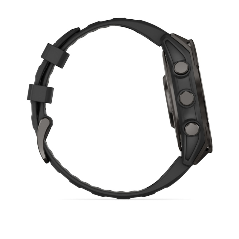 Garmin Fenix 8 - 47 мм AMOLED | SAPPHIRE | Carbon grey DLC titanium with Black/pebble grey silicone band