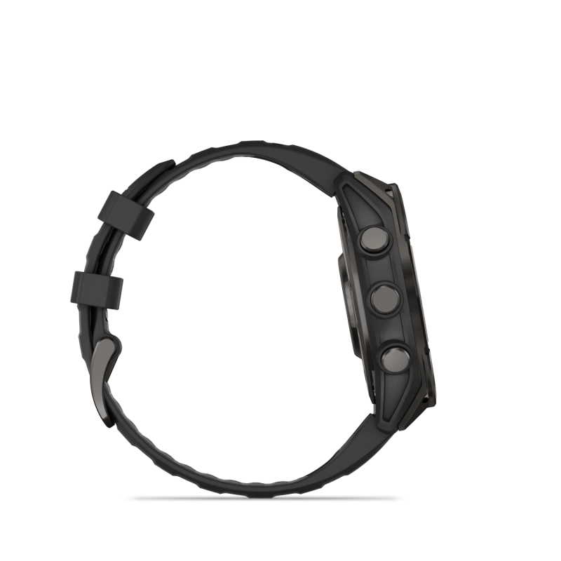 Garmin Fenix 8 - 47 мм AMOLED | SAPPHIRE | Carbon grey DLC titanium with Black/pebble grey silicone band