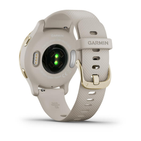 Garmin Venu 2s - 40 мм Премиум-функции | Light Gold Stainless Steel Bezel with Light Sand Case and Silicone Band