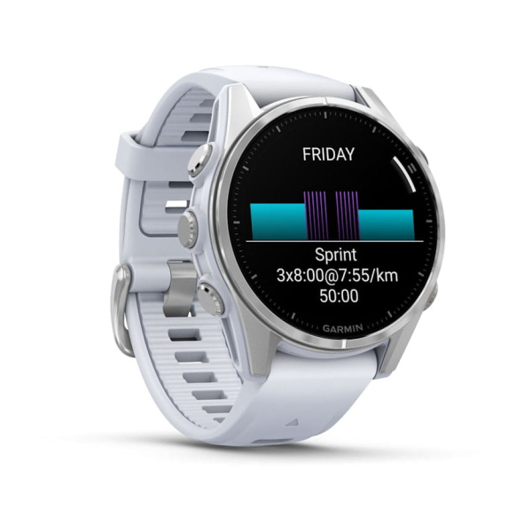 Garmin Fenix ​​8 — AMOLED 43 мм — серебристый с ремешком из белого камня 010-02903-00 от прозводителя Garmin