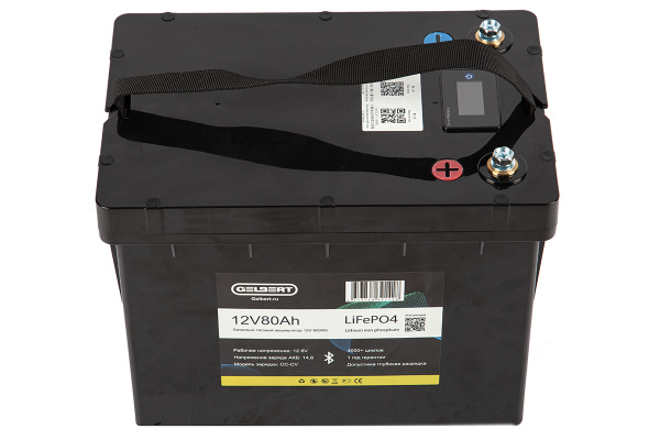 Аккумуляторная батарея литиевая Gelbert LiFePO4 (12V/80Ah/80А) BT/Display 176 от прозводителя Gelbert