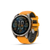 Garmin Fenix 8 - 47 мм AMOLED | SAPPHIRE | Titanium with Spark orange/graphite silicone band
