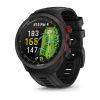 Garmin Approach S70 - 47 мм | Black/Red Ceramic Bezel with Black Silicone Band