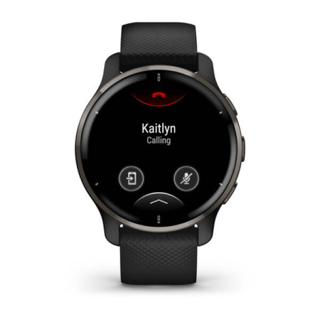 Garmin Venu 2 Plus - 43 мм Премиум-функции | Slate Stainless Steel Bezel With Black Case And Silicone Band