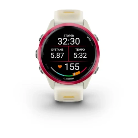 Garmin Forerunner 570 - 42 мм | Raspberry Aluminium with Translucent Bone/Mango Band