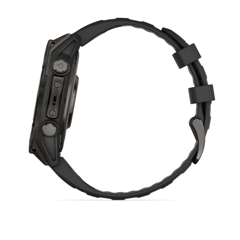 Garmin Fenix 8 - 47 мм AMOLED | SAPPHIRE | Carbon grey DLC titanium with Black/pebble grey silicone band