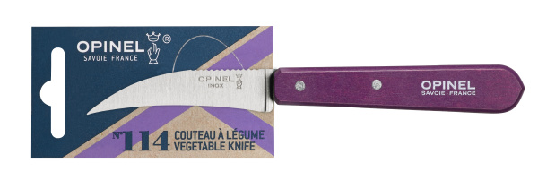 Нож для чистки овощей Opinel №114, деревянная рукоять, нержавеющая сталь, сливовый, блистер, 001924 001924 от прозводителя Opinel
