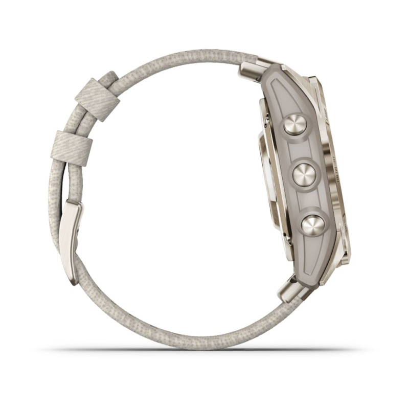 Garmin Epix Pro (Gen 2) - 42 мм SAPPHIRE | Soft Gold with Cream Heathered Nylon Band